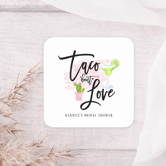 Taco Bout Love Bridal Shower  Square Sticker (Creator Uploaded)
