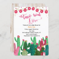 Taco 'bout Love Cactus Baby Shower Invitation