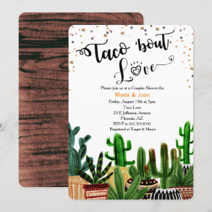 Taco 'bout Love Cactus Couples Shower Invitation