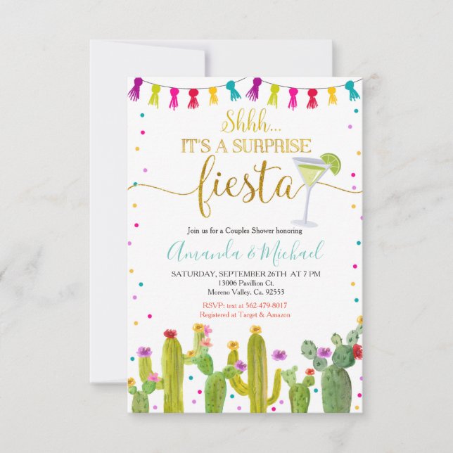 Taco 'Bout Love Couples Engagement Cactus Fiesta  Invitation (Front)