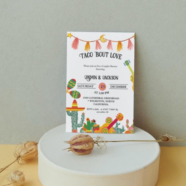 Taco 'Bout Love  Couples Shower Cactus Invitation (Creator Uploaded)