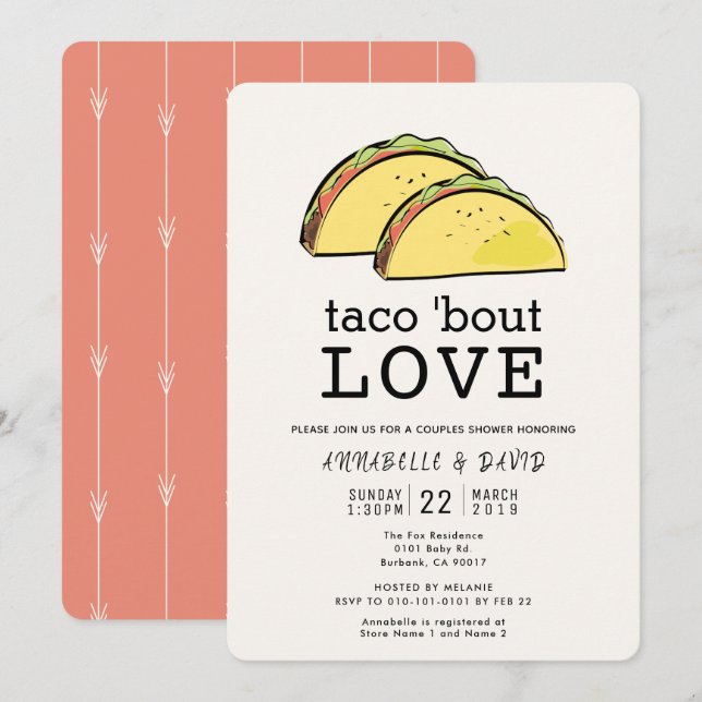 Taco Bout Love Couples Shower Invitation (Front/Back)