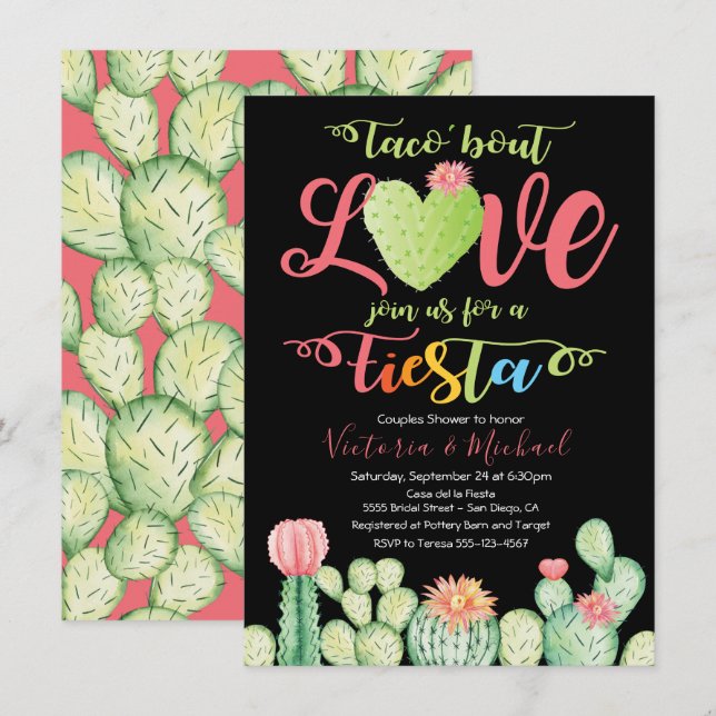 Taco bout Love Couples Shower Invitations (Front/Back)