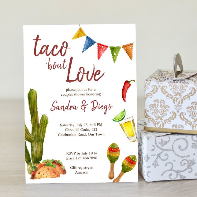 Taco bout love couples shower Mexican fiesta  Invitation (Creator Uploaded)