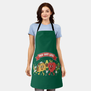 Taco 'Bout Love Cute Retro Cartoon Valentine's Day Apron