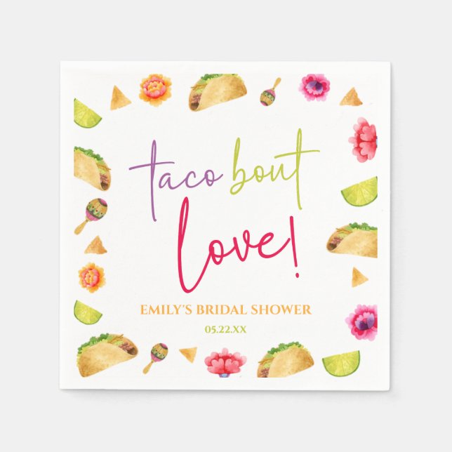 Taco Bout Love! Fiesta Bridal Shower Napkin (Front)