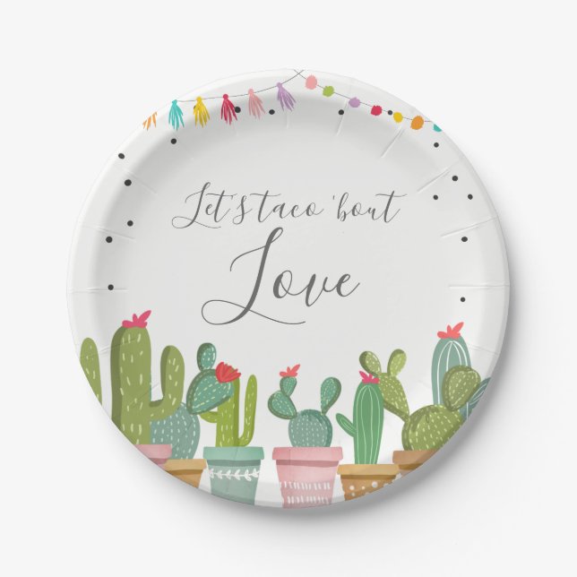 Taco Bout Love Fiesta Bridal Shower Paper Plates (Front)