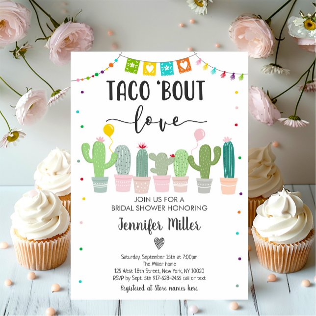 Taco Bout Love Fiesta Cactus Bridal Shower Invitation (Creator Uploaded)
