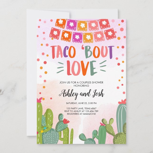 Taco Bout Love Fiesta Couples Shower Invitation (Front)