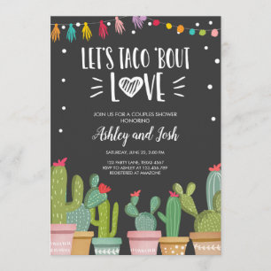 Taco Bout Love Fiesta Couples Shower Invite Cactus