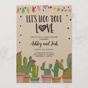 Taco Bout Love Fiesta Couples Shower Invite Cactus
