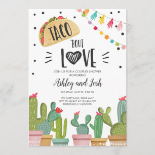 Taco Bout Love Fiesta Couples Shower Invite Cactus