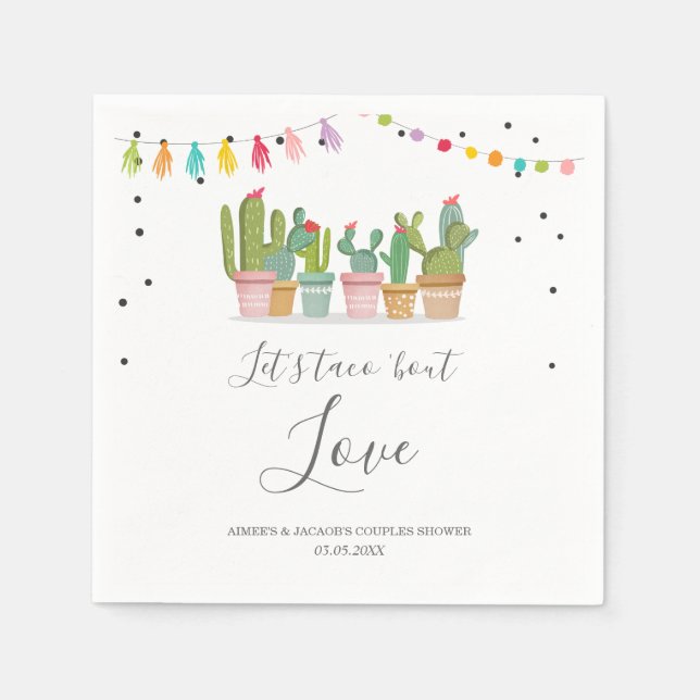 Taco Bout Love Fiesta Couples Shower Napkins (Front)