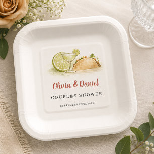 Taco Bout Love Fiesta Couples Shower Paper Plate