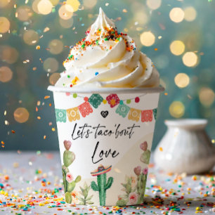 Taco Bout Love Fiesta Watercolor Cactus Shower Paper Cups