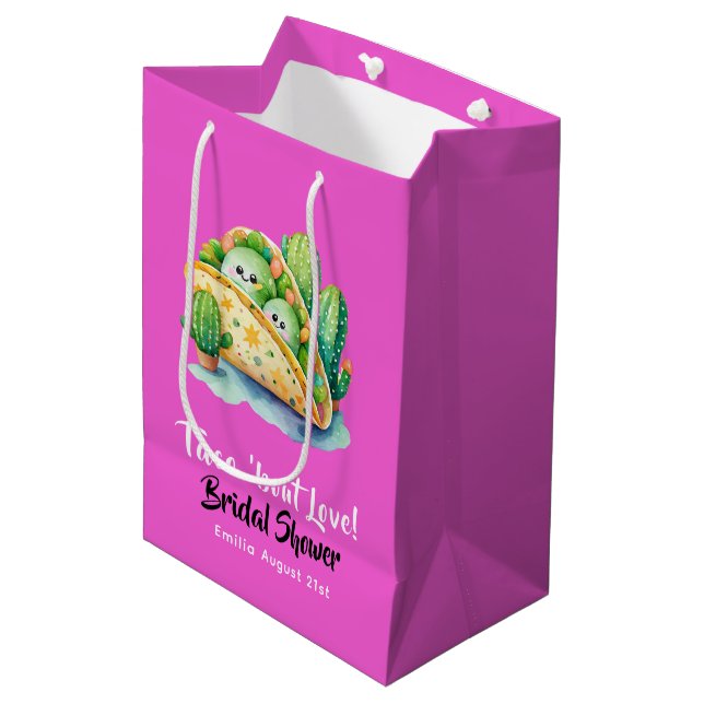 Taco 'Bout Love! Last Party Bridal Shower Medium Gift Bag (Front Angled)