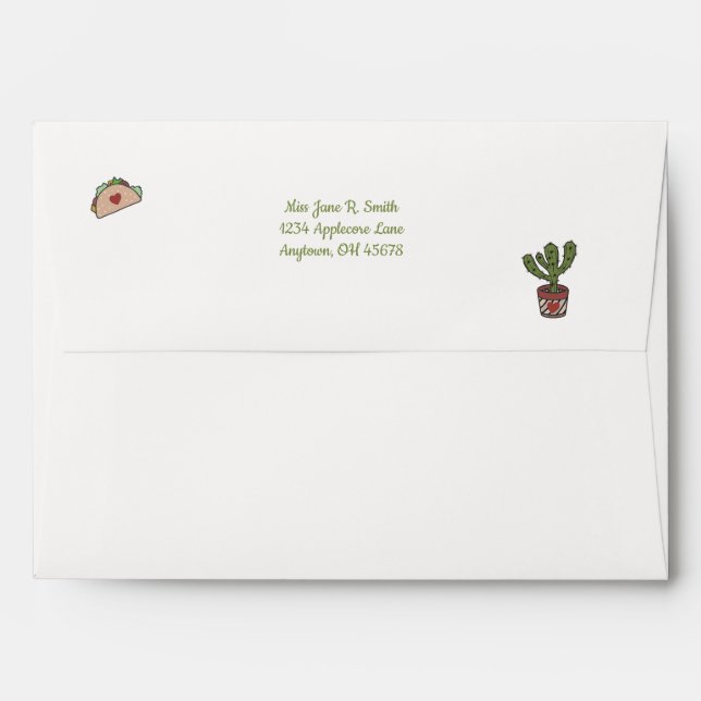 Taco 'bout Love Matching Bridal Shower Envelope (Back (Top Flap))