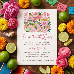 Taco 'Bout Love Pink Mexican Fiesta Bridal Shower  Invitation