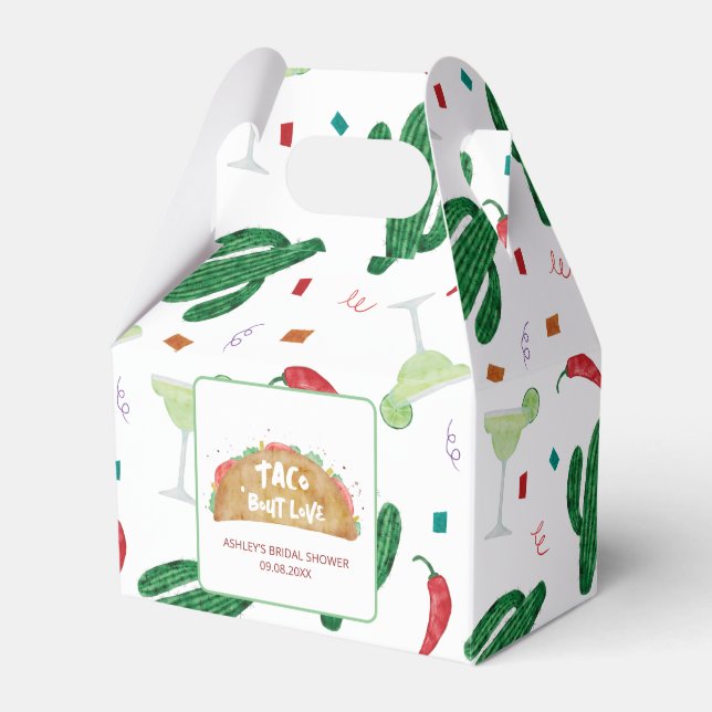 Taco 'Bout Love Wedding Bridal Shower Fiesta Favour Box (Front Side)