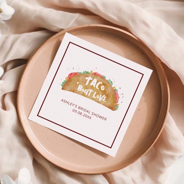 Taco 'Bout Love Wedding Bridal Shower Fiesta Napkin (Creator Uploaded)