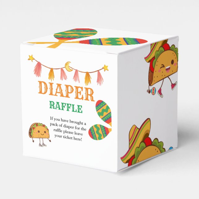 Taco bout Mexican Baby Shower Diaper Raffle Box (Front Side)
