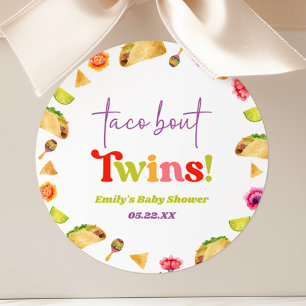 Taco Bout Twins! Fiesta Baby Shower Classic Round Sticker