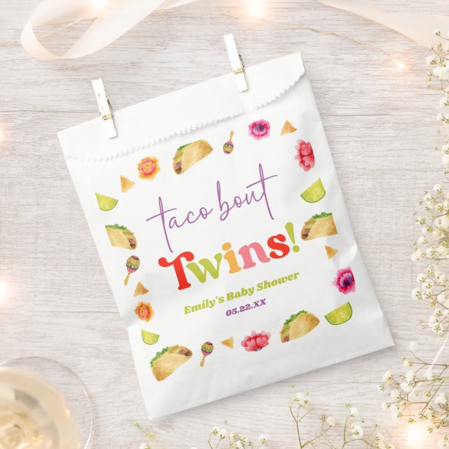Taco Bout Twins! Fiesta Baby Shower Favour Bags (Clipped)