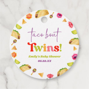 Taco Bout Twins! Fiesta Baby Shower Favour Tags