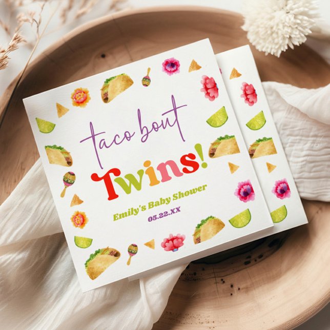 Taco Bout Twins! Fiesta Baby Shower Napkin (Creator Uploaded)