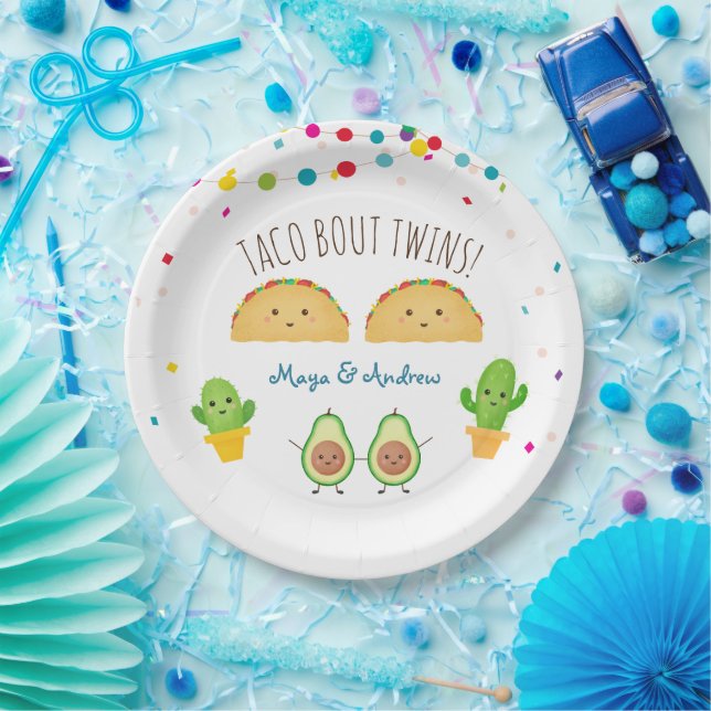Taco bout Twins!  Fiesta theme Twin Baby Reveal In Paper Plate (Party)