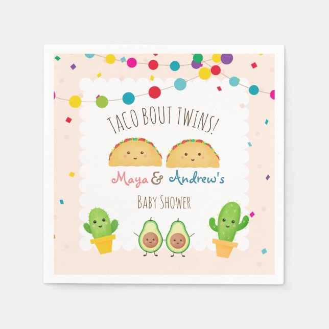 Taco bout Twins!  Fiesta theme Twin Baby Shower  Napkin (Front)