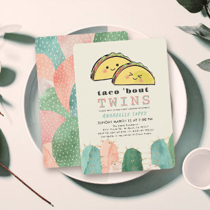 Taco Bout Twins Fiesta Twin Baby Shower Invitation