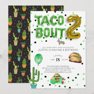 Taco Bout Two Second Birthday Invitation