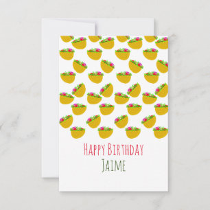 Taco Bowls Birthday Party Card