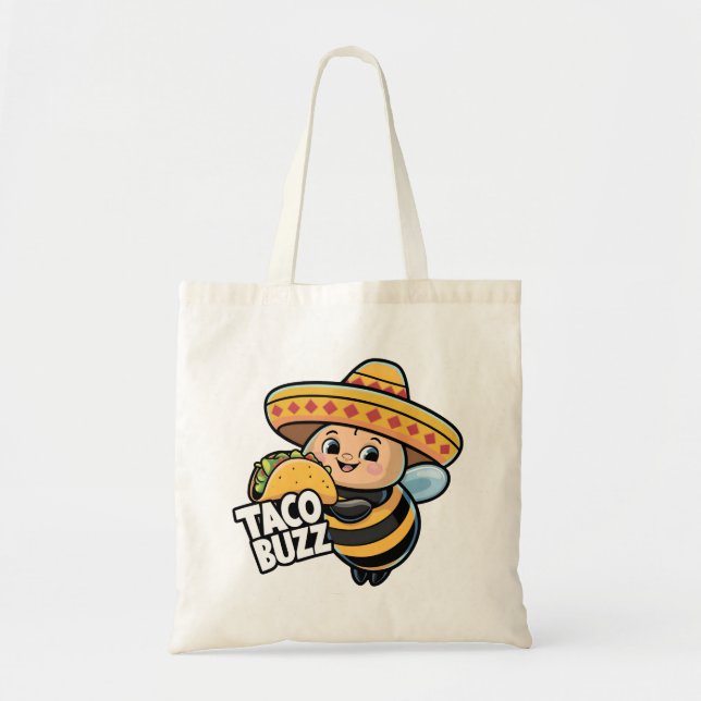Taco Buzz Bumble Bee Tote Bag (Front)