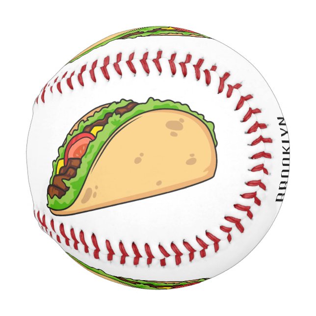 Taco cartoon illustration baseball (Front Right)