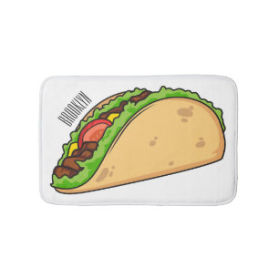 Taco cartoon illustration  bath mat