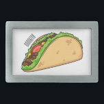 Taco cartoon illustration belt buckle<br><div class="desc">Taco cartoon illustration</div>