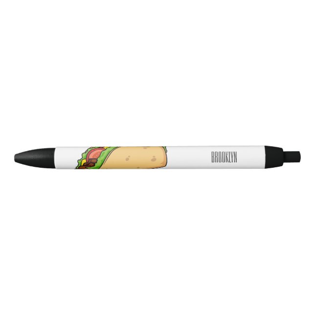 Taco cartoon illustration black ink pen (Front)