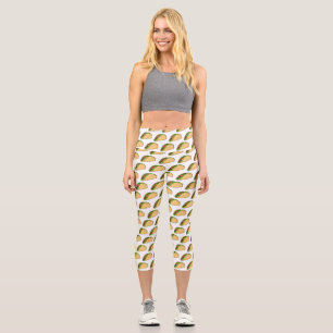 Taco cartoon illustration capri leggings