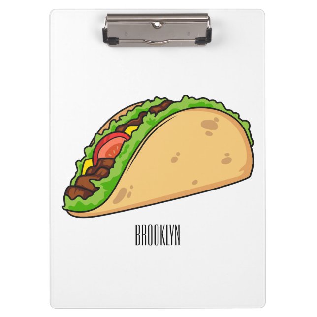 Taco cartoon illustration clipboard (Front)