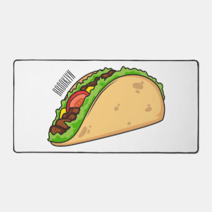 Taco cartoon illustration desk mat
