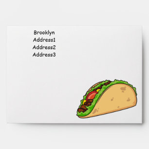 Taco cartoon illustration envelope