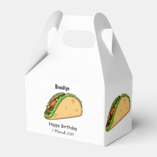 Taco cartoon illustration favour box