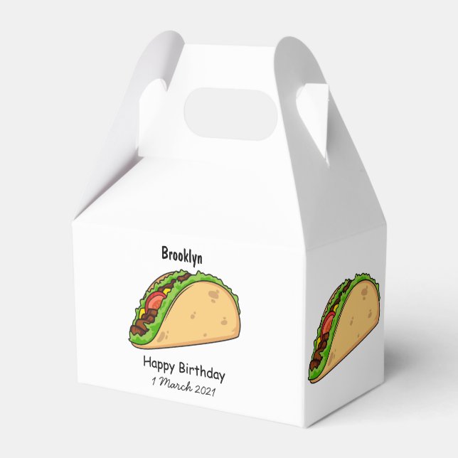 Taco cartoon illustration favour box (Front Side)