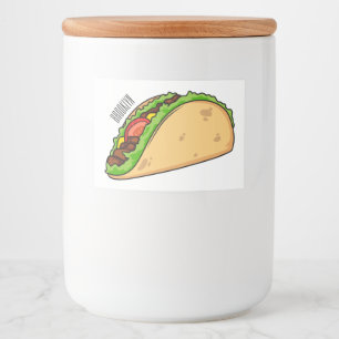 Taco cartoon illustration food label