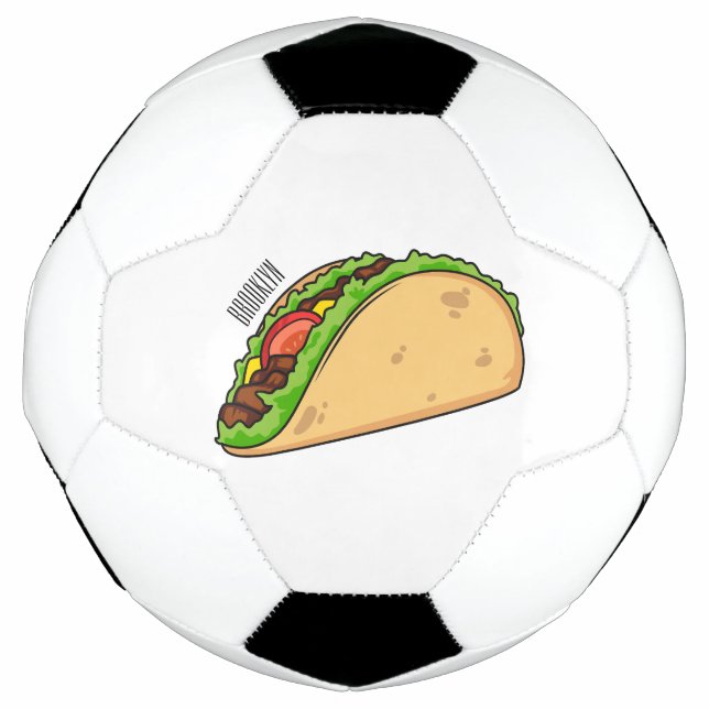 Taco cartoon illustration football (Front)
