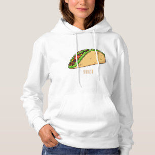 Taco cartoon illustration hoodie
