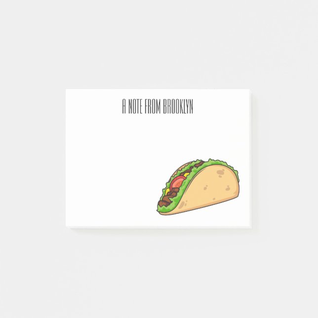 Taco cartoon illustration post-it notes (Front)