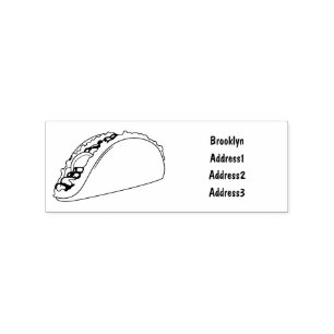 Taco cartoon illustration rubber stamp